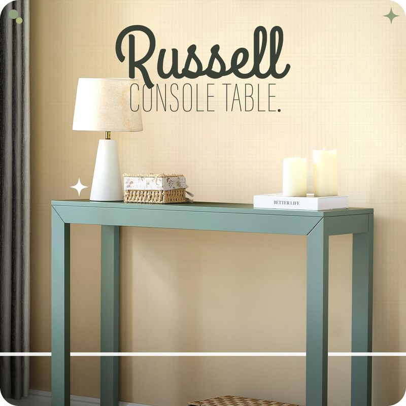Kings Brand Furniture Russel Long Console Table - Minimalist and Slim Entryway Table for Decorative Displays, Sofa Table