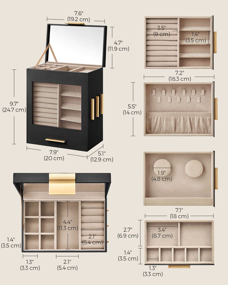 5-Layer Jewelry Storage Organizer with Drawers