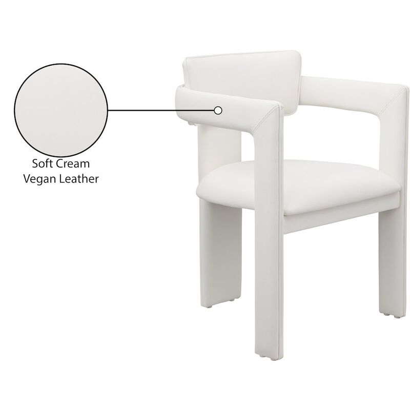 Meridian Furniture Brenda Cream Vegan Leather Dining Chair, Set of 2
