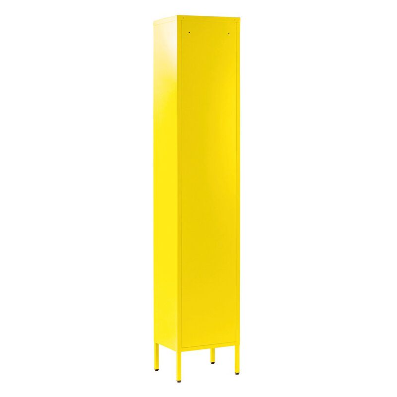 Glamour Home Avis 71-inch Yellow Metal Cabinet with Clear Door