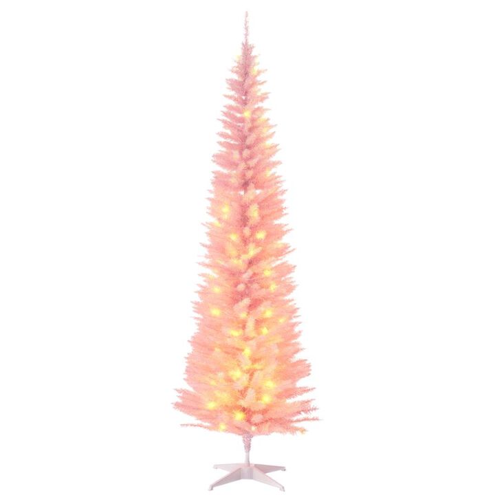 BreeBe Artificial 7ft Pencil Tree with LED Lights