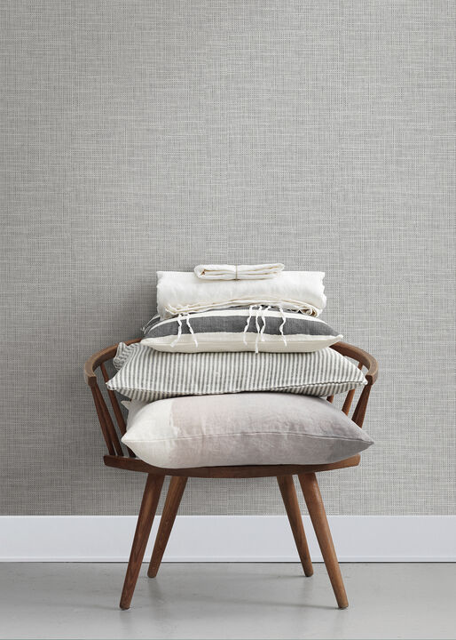 In The Loop Grey Faux Grasscloth Wallpaper (Set of 2)