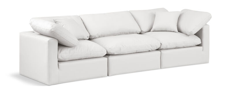 Meridian Furniture Indulge Cream Vegan Leather Modular Sofa