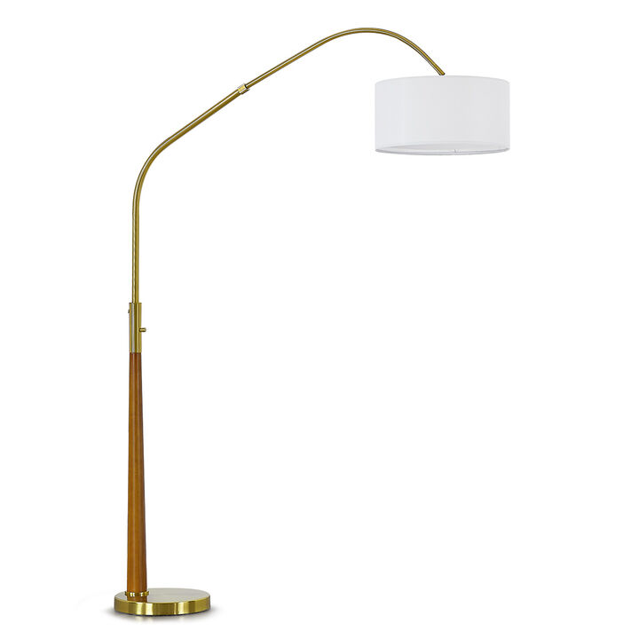 HOMEGLAM Century 81" Solid Wood Arched Floor Lamp with Dimmable LED Bulb.