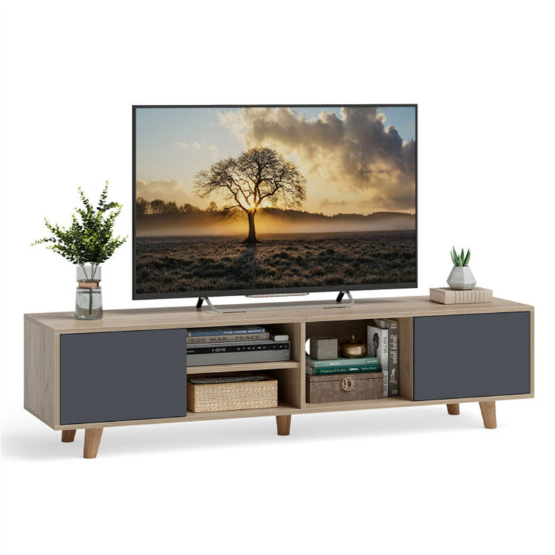 TV Stand with Display Cabinet for Stylish Media Storage & Home Décor
