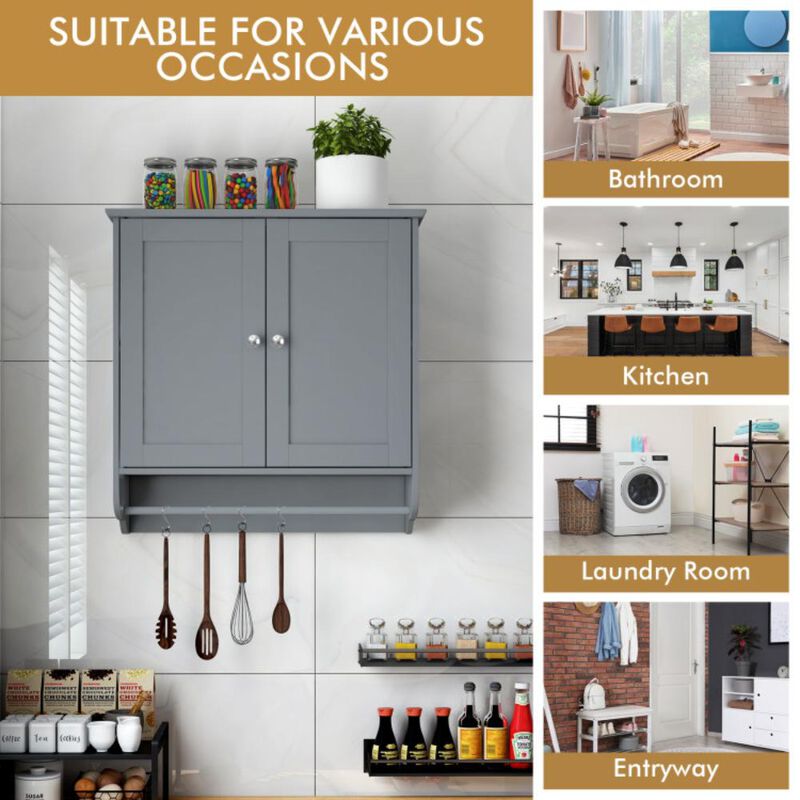 Hivvago Wall Mounted Bathroom Storage Medicine Cabinet with Towel Bar