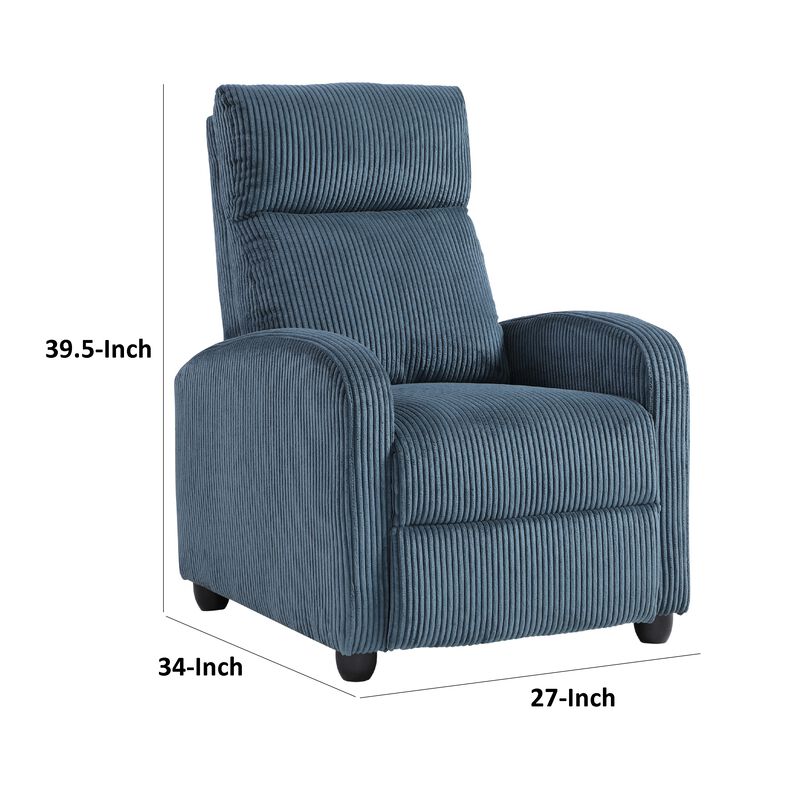 Pary Manual Push Back Reclining Chair with Midnight Blue Corduroy image number 4