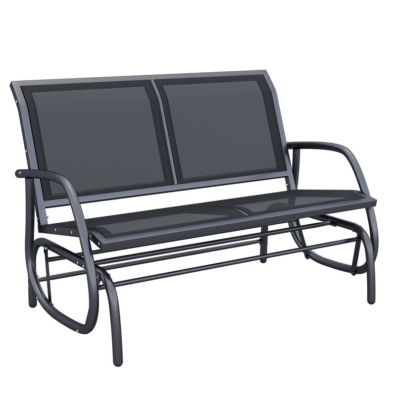 2-Person Outdoor Glider Bench, Patio Double Swing Rocking Chair Loveseat w/Powder Coated Steel Frame image number 0