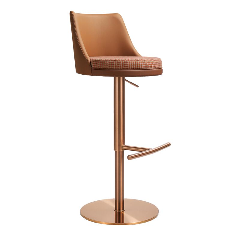 Reagan Cafe Au Lait Houndstooth Adjustable Swivel Stool image number 0