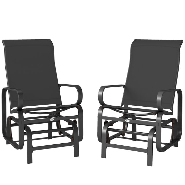 Hivvago Set of 2 Gliding Lounger Chairs with Metal Frame