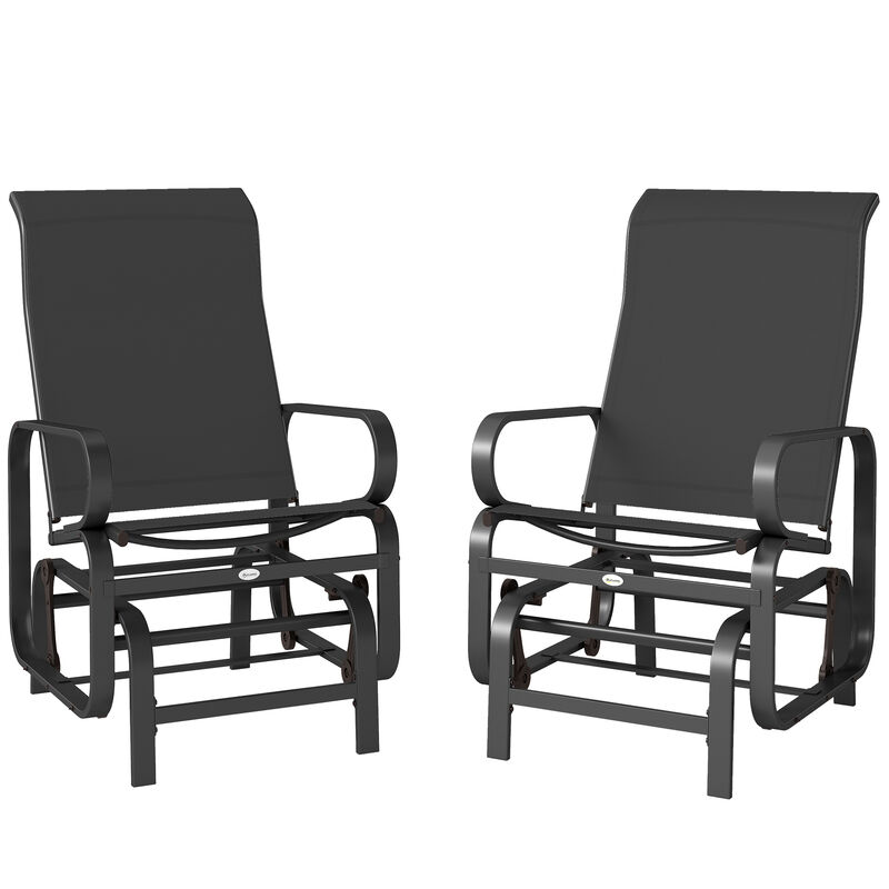 Hivvago Set of 2 Gliding Lounger Chairs with Metal Frame image number 0