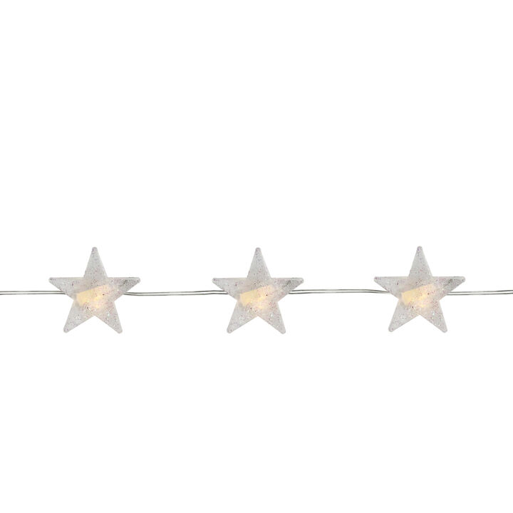 20-Count Warm White LED Micro Star Fairy Christmas Lights - 6.25 ft Clear Copper Wire