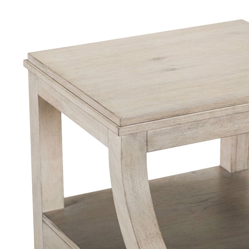 Liberty Furniture New Haven Chairside Table for Living Room Traditional - Sanctuary White Oak Wood image number 7