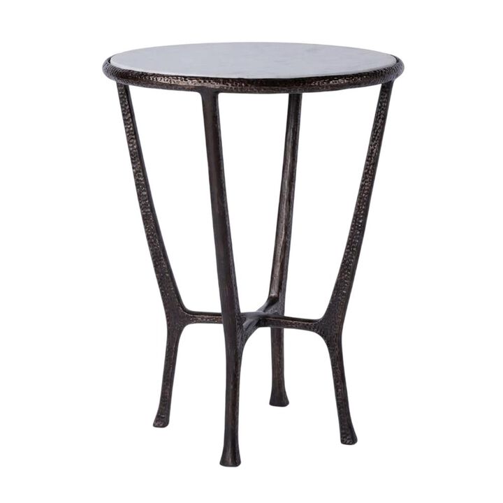 Butler Specialty Lania Outdoor Marble Side Table, Bronze