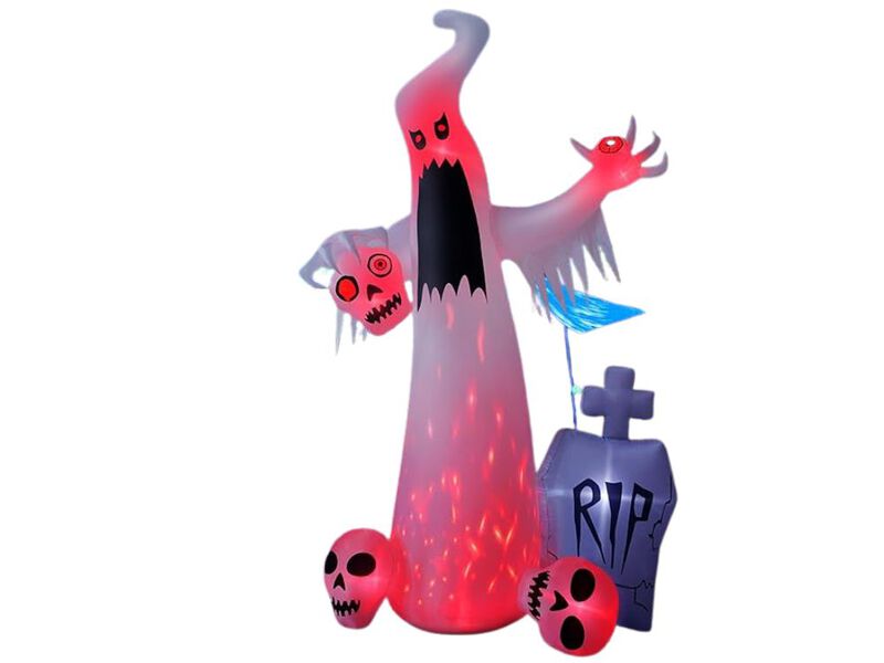 12FT Halloween Inflatable Horror Ghost with Skulls & Eyeball &ndash; Blow-Up Yard Decor with LED Lights for Lawn, Garden & Party Display image number 0