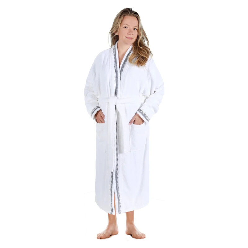 Embroidered Turkish Cotton Terry Kimono Robe for Men and Women image number 2