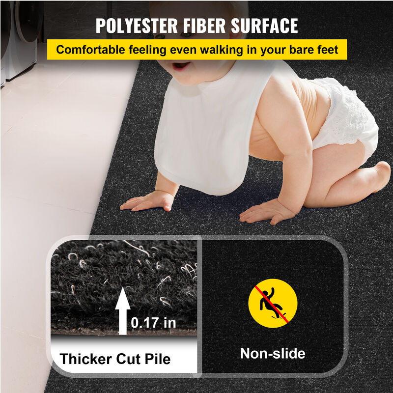 VEVOR Boat Carpet Marine Carpet 6x18' Indoor Outdoor Carpet Rug Anti-Slide Black image number 2
