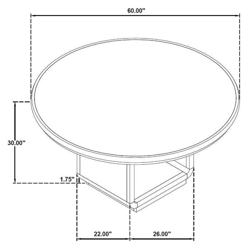 Lina Dining Table, 60 Inch Round Top, Open Square Base, Burnished Black image number 7