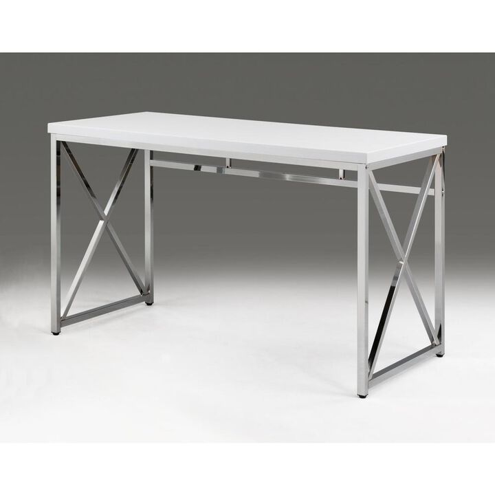 White Top Desk With Chrome Base