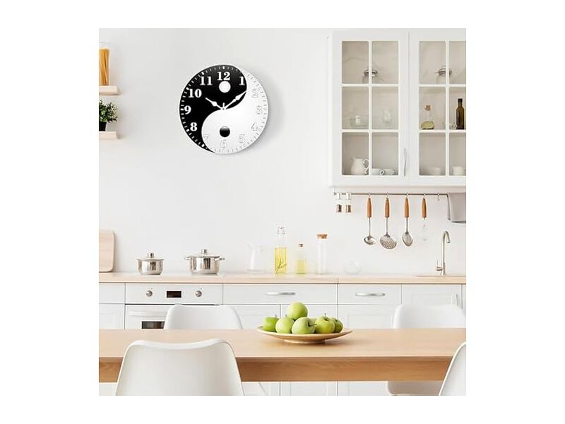 Yin Yang Taichi Display Wall Clock 12 Inch Silent Non Ticking Easy Read image number 3