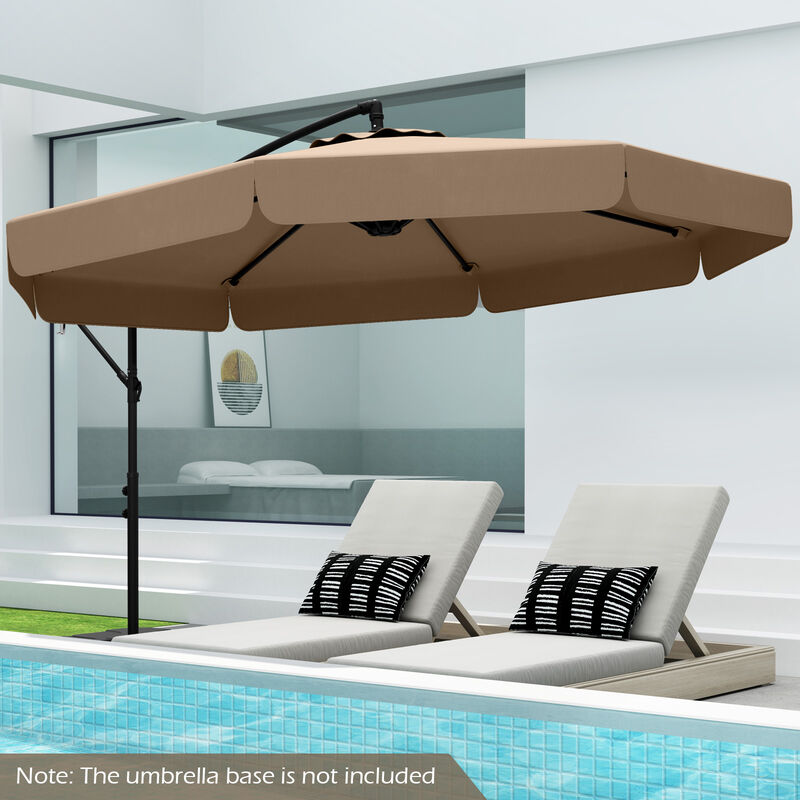 Patio Cantilever Umbrella with Cover &ndash; Tilt Adjustment & Decorative Ruffled Edge