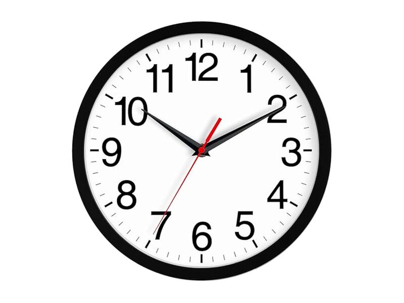 Black Wall Clock 14 Inch Silent Non Ticking Modern Battery Operated image number 0