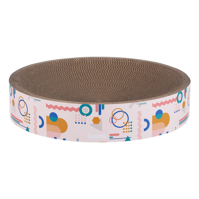 Nelson Modern Cardboard Round Bowl Cat Scratcher with Catnip