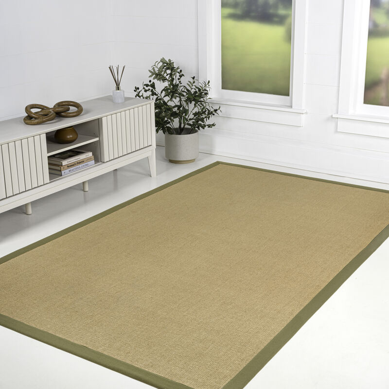 Camden Farmhouse Cottage Border Jute Area Rug