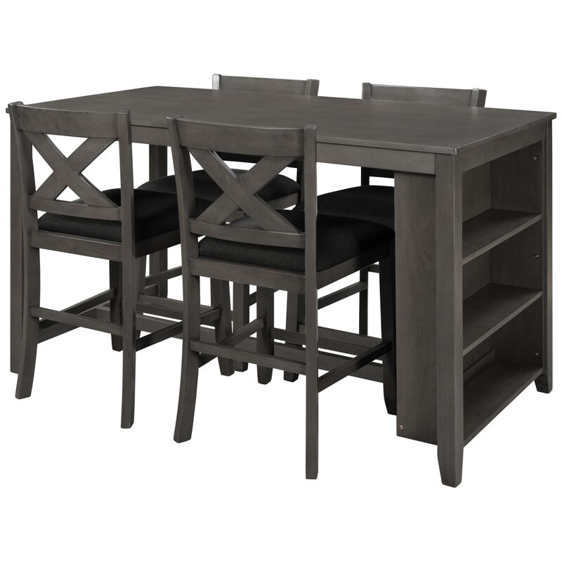Merax 5 Pieces Counter Height Rustic Dining Table Set