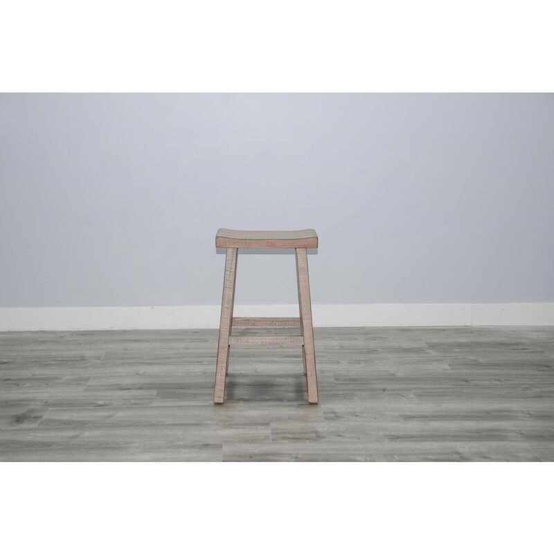 Sunny Designs Beach Pebble Bar Saddle Seat Stool, Wood Seat