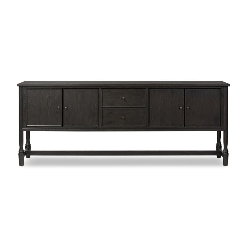 Bari 84" Cracked Smoked Black Sideboard