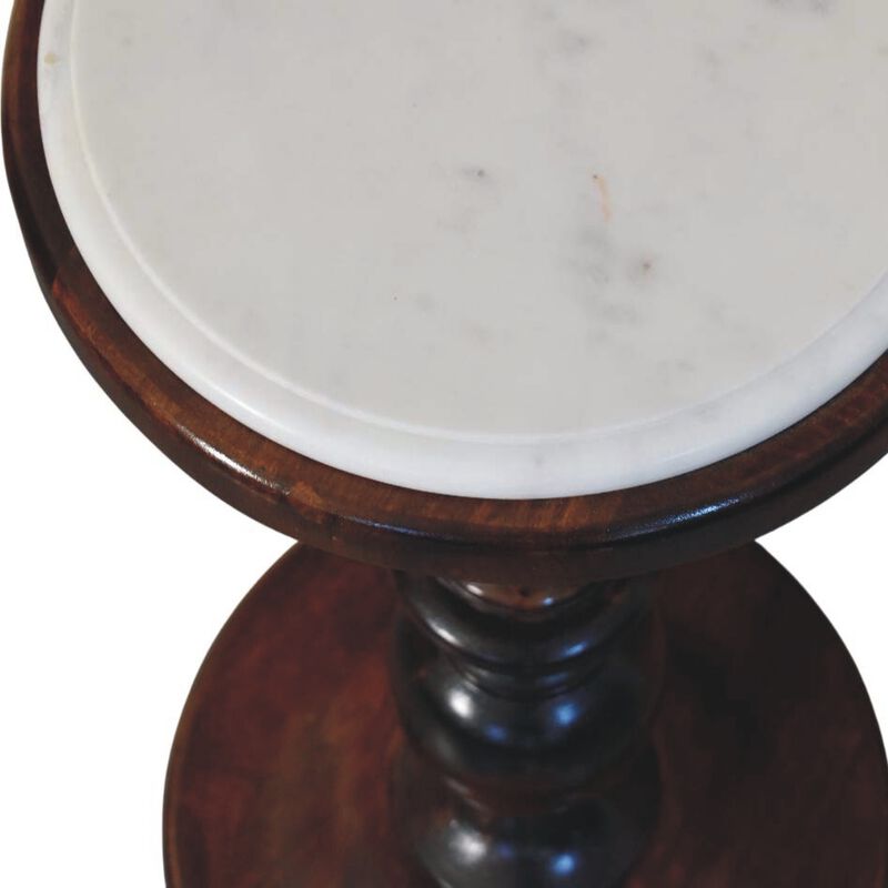Artisan Furniture Solid Wood Bellmont Marble-Top Side Table image number 3