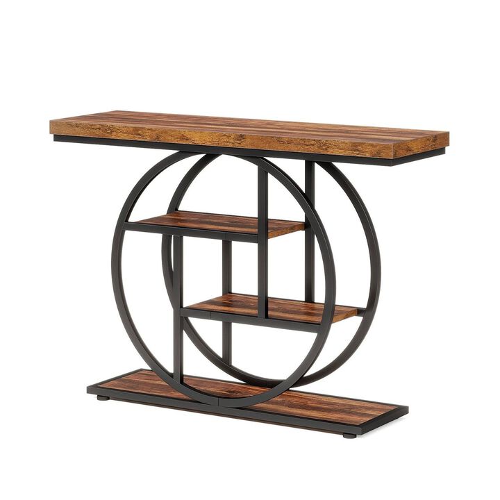 Tribesigns Industrial 4-Tier Wood Console Table