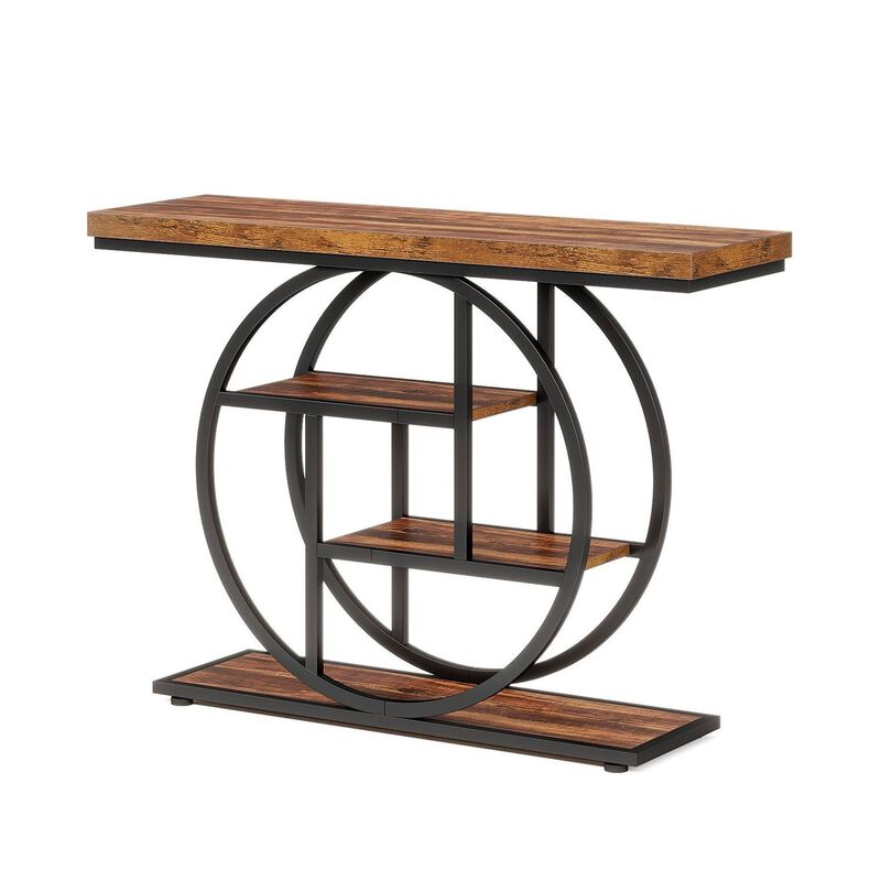 Tribesigns Industrial 4-Tier Wood Console Table image number 0