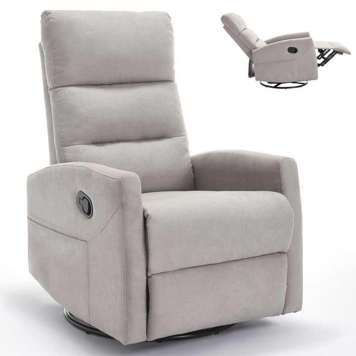 GOODSILO Manual Recliner Chair with Swivel and Rocking Function for Comfortable Living Room Seating