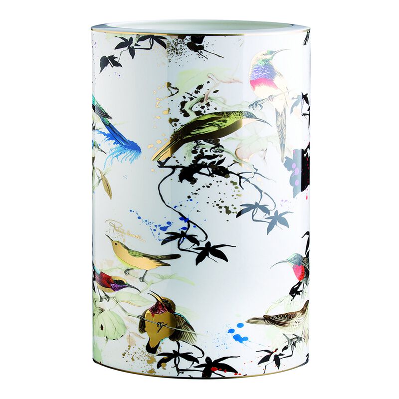 Medium Vase GARDEN'S BIRDS   diam. 3.75", H 7.75" image number 0