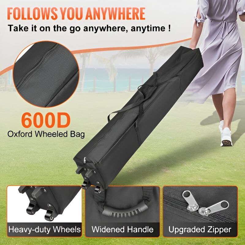 Instant Pop Up Patio Canopy with Sidewalls and Wheels, Waterproof Party Shelter