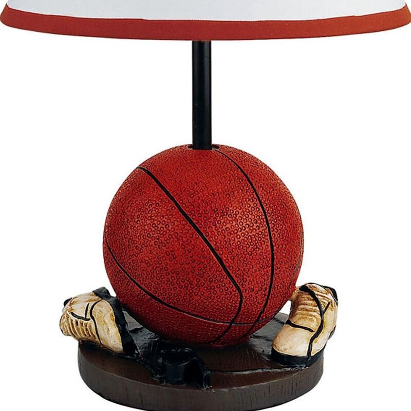 HomeRoots 15" Orange Bedside Table Lamp With White Shade image number 2
