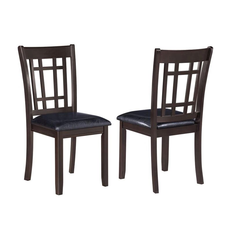 Simple Relax Set of 2 Dining Chairs with Padded Seat in Espresso and Black image number 0