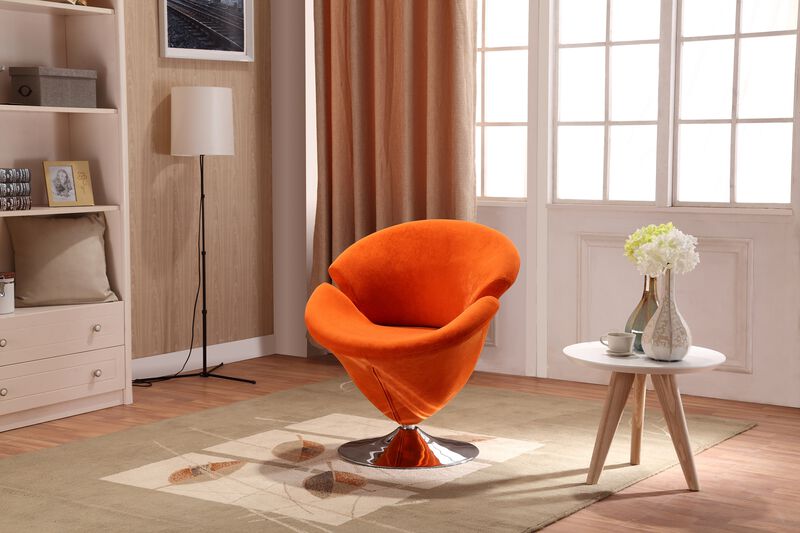 Tulip Orange Swivel Accent Chairs (Set of 2)