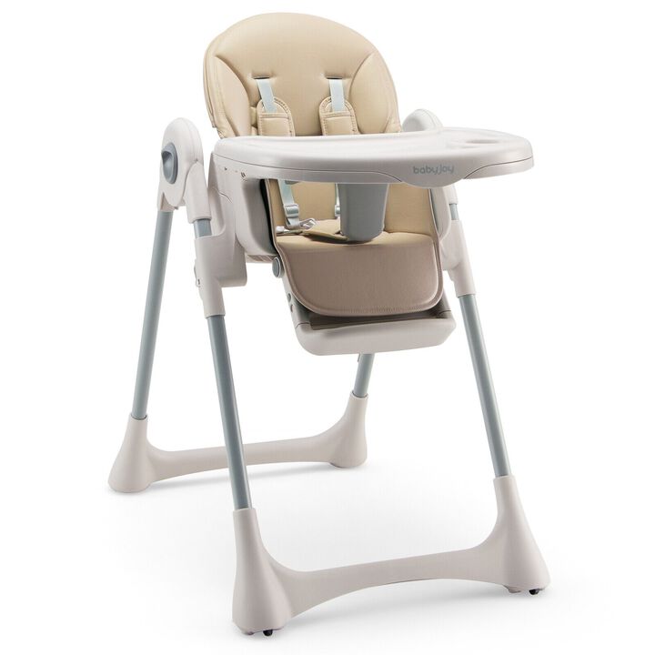Baby Folding High Chair Dining Chair with Adjustable Height and Footrest