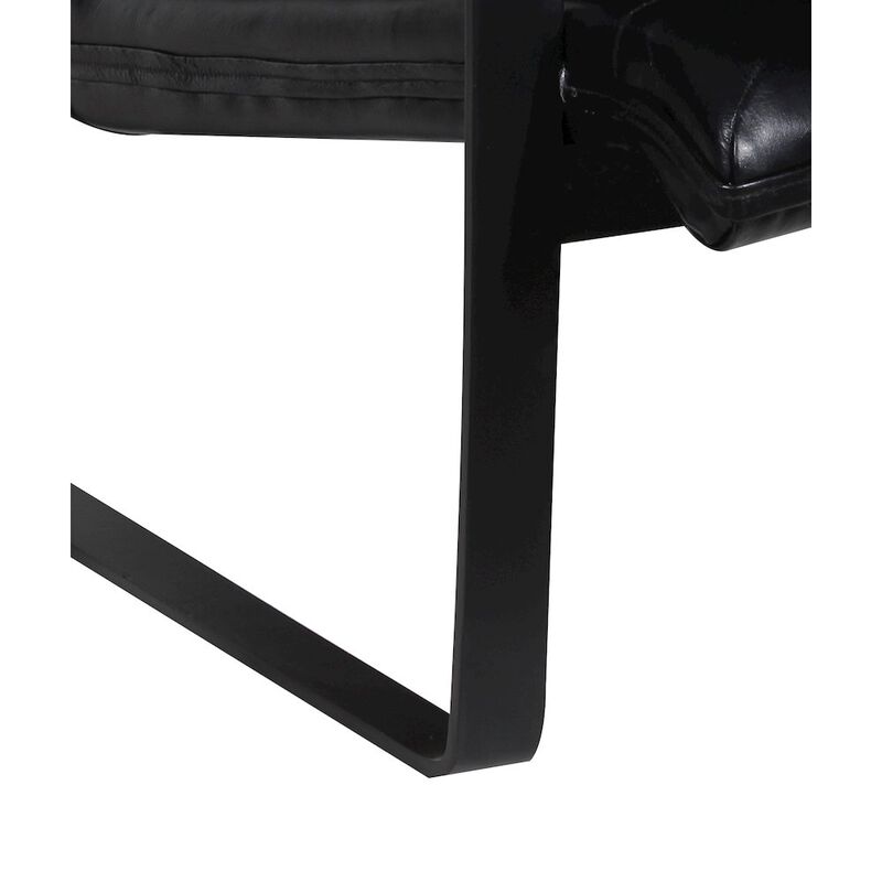 Porter Designs Eugene Top Grain Leather Accent Chair, Black image number 3