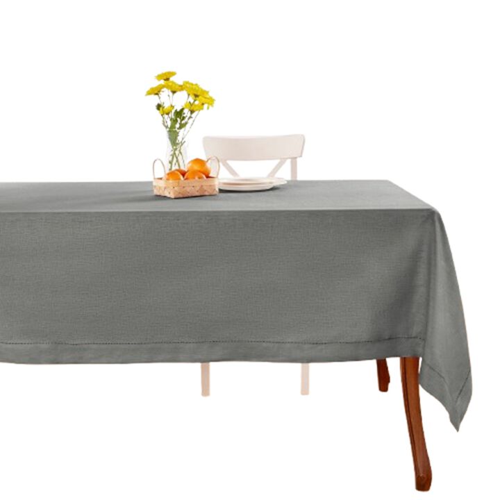 Solino Home 100% Pure Linen Tablecloth - Classic Hemstitch