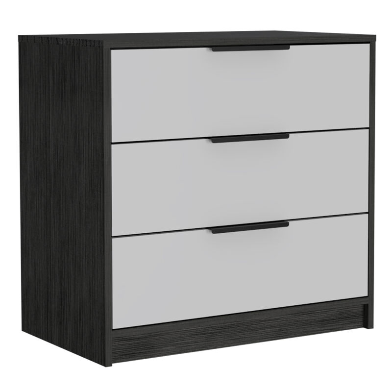 DEPOT E-SHOP Egeo 3 Drawers Dresser, Superior Top, White