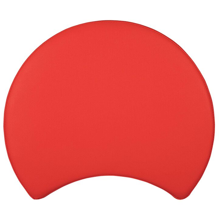 Flash Furniture Nicholas Soft Seating Flexible Moon for Classrooms and Common Spaces - 18" Seat Height (Red)