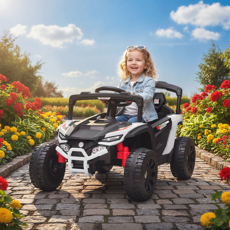 BreeBe 12V Kids Ride On Truck, Battery Powered Electric UTV Vehicle with Rear Suspension, Remote Control image number 1