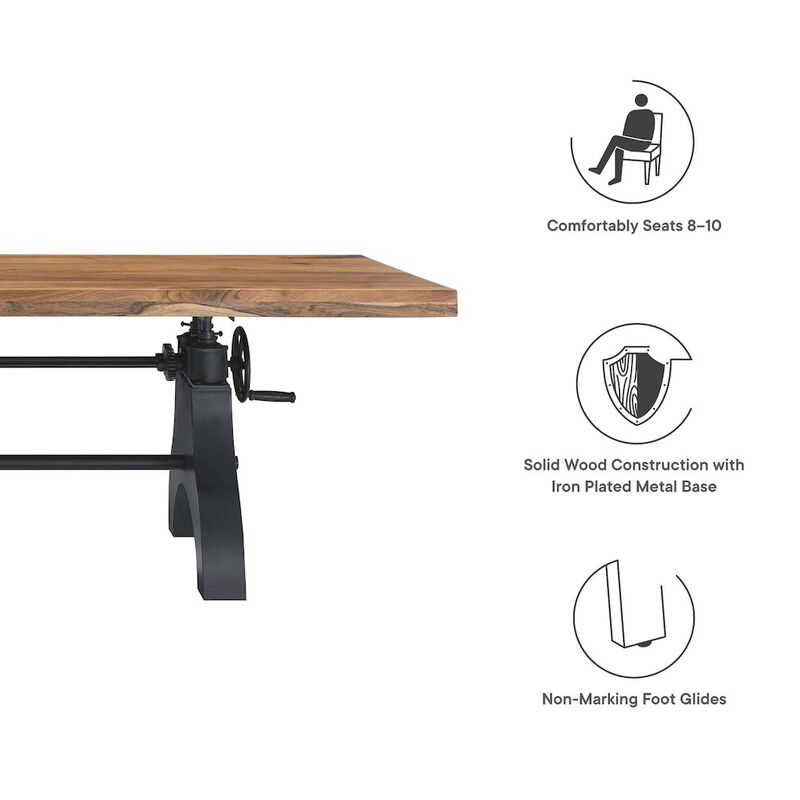 Genuine 96" Crank Adjustable Height Dining and Conference Table image number 2