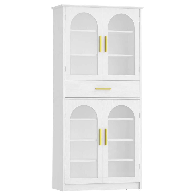 Shoe Rack Cabinet with 7 Tiers, LED Light Strip and Adjustable Storage Shelves-White image number 0