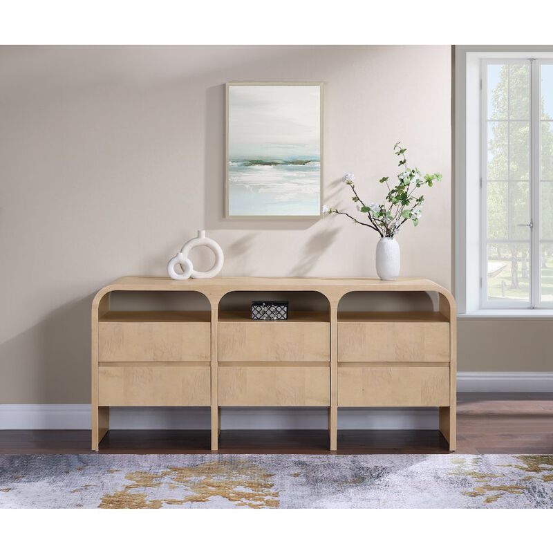 Meridian Furniture Giada Natural Solid Wood And Veneer Dresser