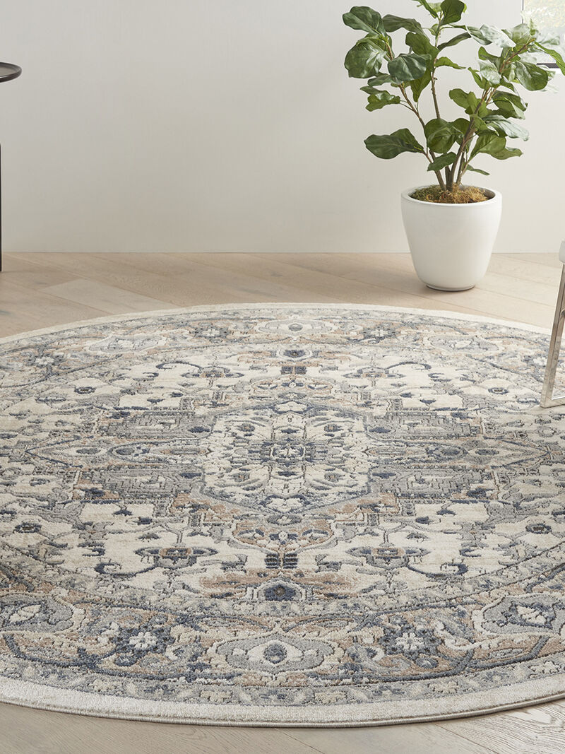 Quarry QUA05 Ivory/Gray 7&rsquo;10&rdquo; x Round Rug image number 6